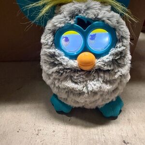 2012 Furby Boom Rain Cloud Interactive Talking Toy TESTED Works Grey Teal Hasbro